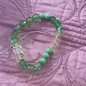 Handmade Green and Light Green Beaded Bracelet